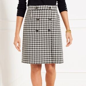 TALBOTS Houndstooth Tweed A-Line Skirt